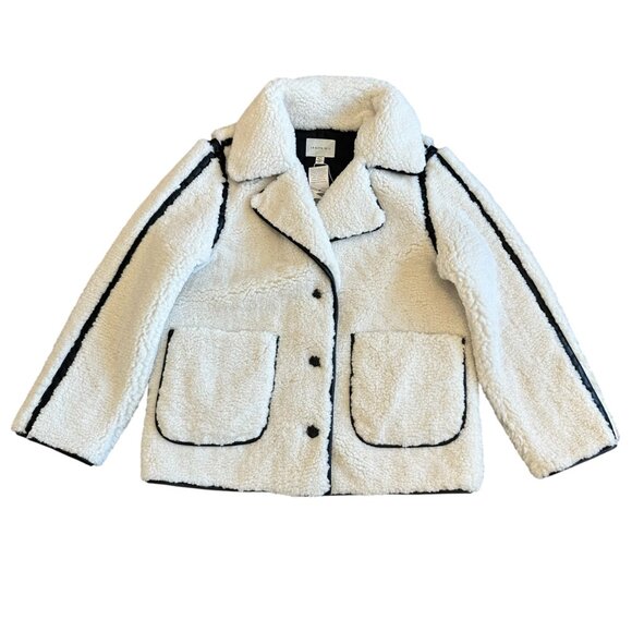 Jason Wu Faux Fur Vegan Leather Shearling Jacket Coat Button Down Medium NWT - Picture 2 of 15